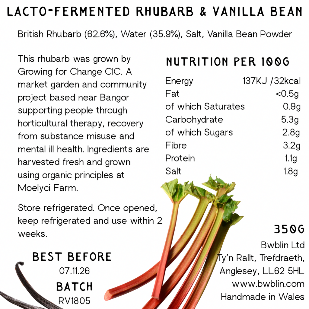 Lacto-Fermented Rhubarb & Vanilla Bean
