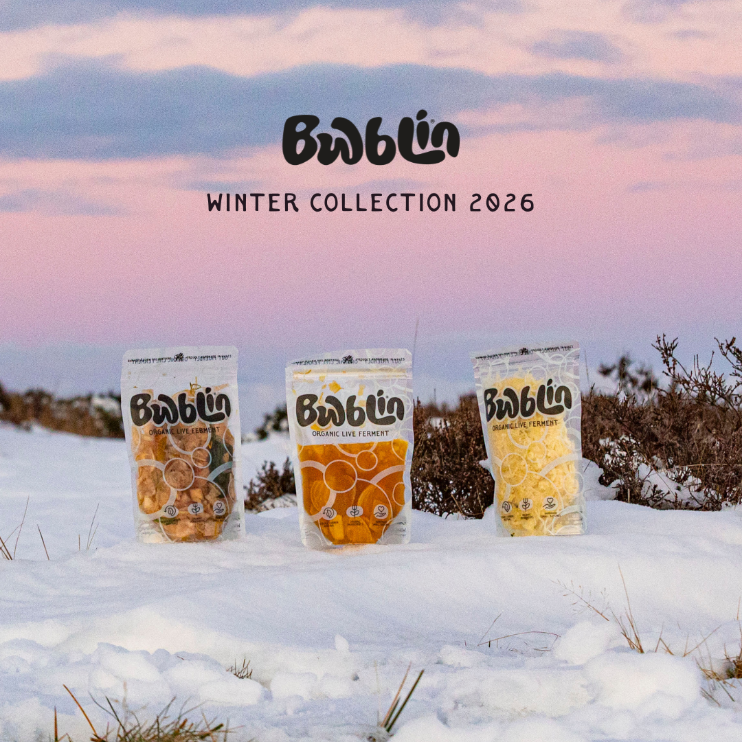 Three packages of Bwblin against a snowy landscape with 'Winter Collection 2026' text.
