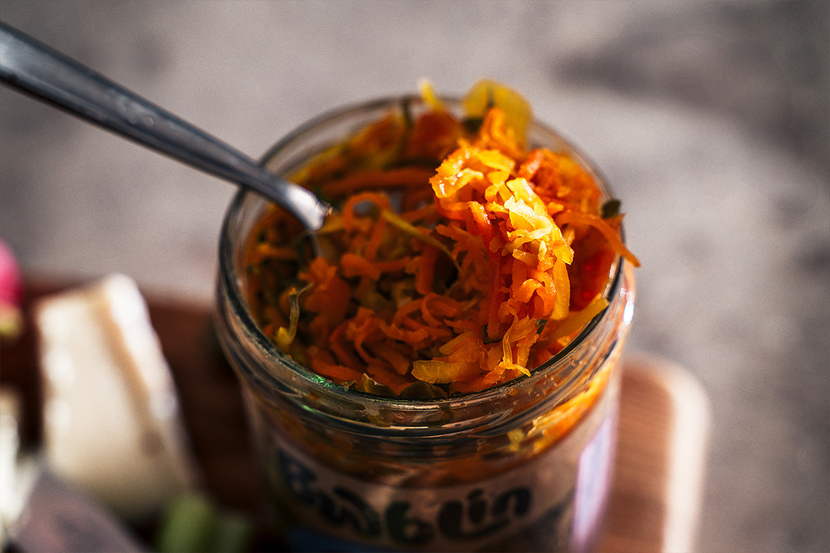 Organic Carrot and Turmeric Sauerkraut